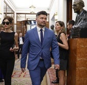 Gabriel Rufián, esta mañana en el Congreso