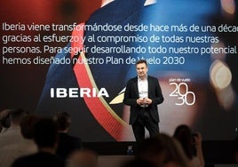 El CEO de Iberia, Marco Sansavini, presenta el Plan de Vuelo 2030.