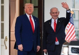 Donald Trump durante su encuentro con Benjamín Netanyahu en la Casa Blanca el pasado abril.