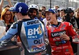 Álex y Marc Márquez, tras una carrera esta temporada.