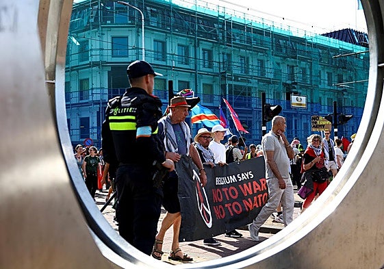 Manifestación contra la reunión de la OTAN en La Haya.
