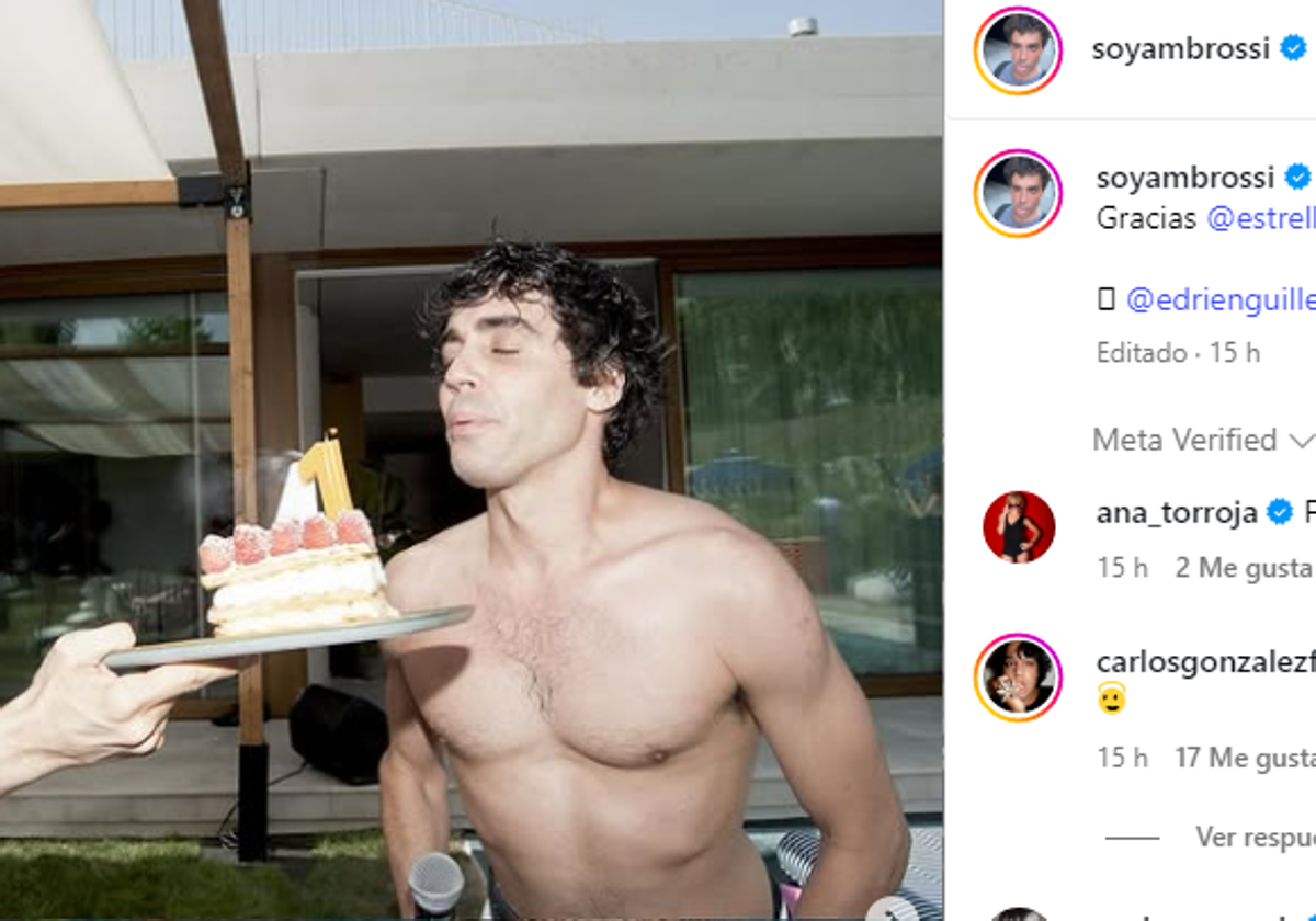 Imagen de un momento de la fiesta de cumpleaños de Javier Ambrossi.