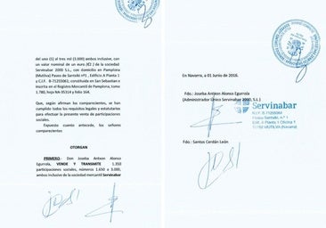 Este el contrato firmado por Cerdán que demuestra que es dueño del 45% de la empresa de la trama