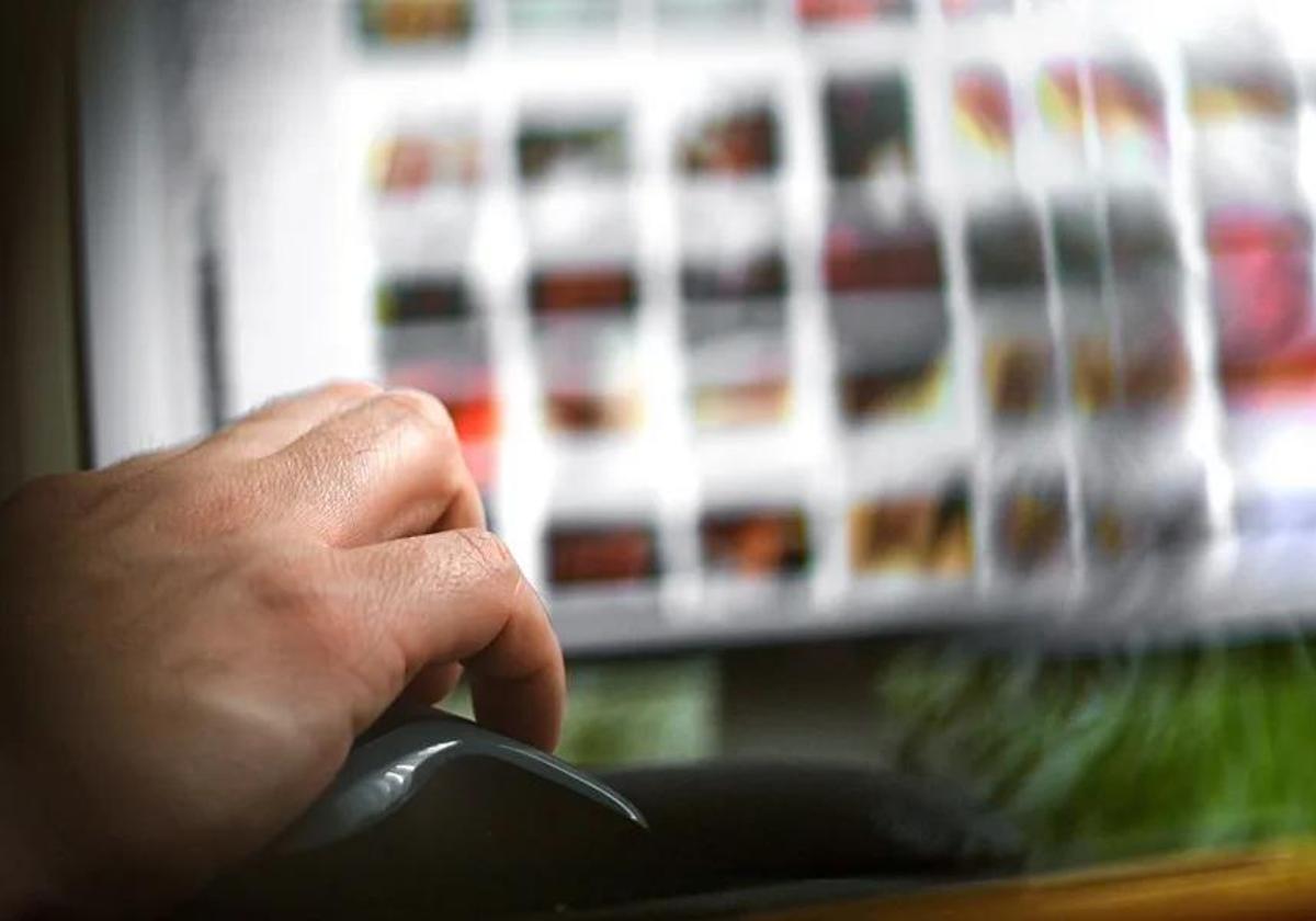 A person viewing child pornography content