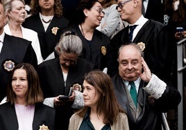 El juez Adolfo Carretero, instructor del 'caso Errejón', y otros magistrados y fiscales durante el paro EN Madrid convocado el pasado 11 de junio.