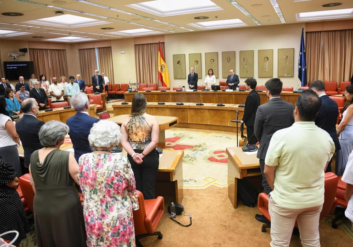 Francina Armengol preside el homenaje a las víctimas del terrorismo en el Congreso de los Diputados.