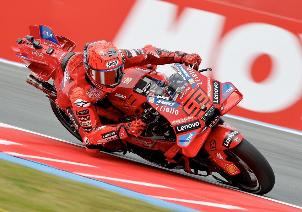 Marc Márquez, rodando sobre el trazado de Assen.