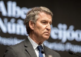 El presidente del PP, Alberto Núñez Feijóo, durante la segunda jornada del foro Santander Women Now.