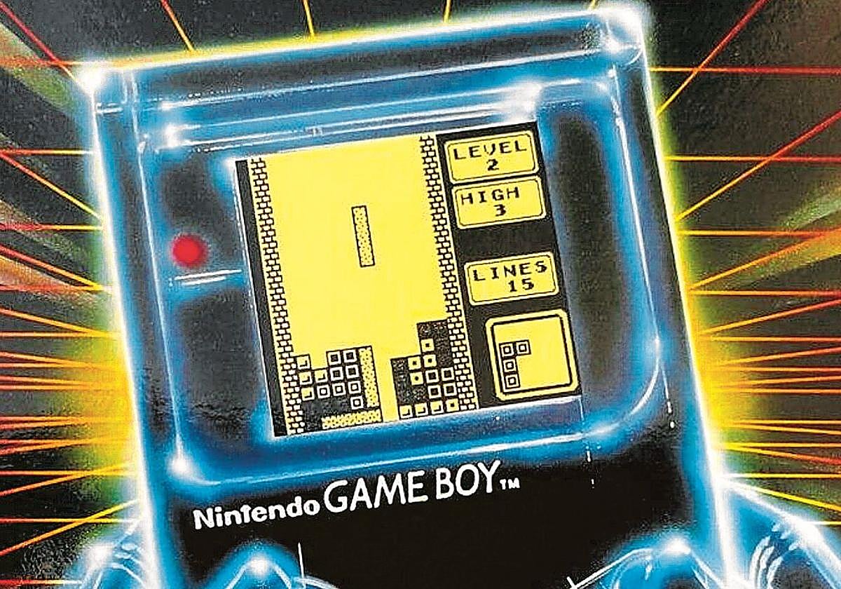 Detalle de la ilustración del embalaje de la primera Game Boy.