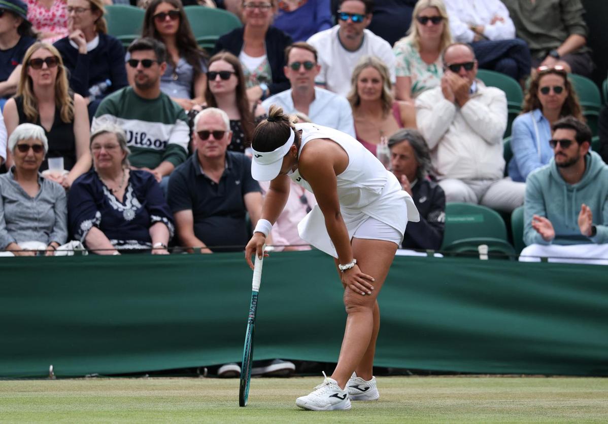 Jessica Bouzas during the match against Liudmila Samsonova.