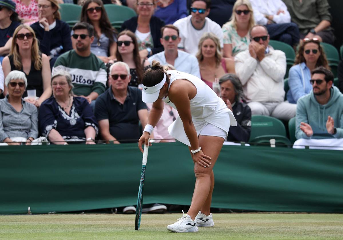 Jessica Bouzas, durante el duelo ante Liudmila Samsonova.