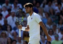 Alcaraz celebra su victoria ante Norrie.