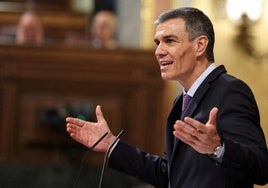 Pedro Sánchez, durante su comparecencia.