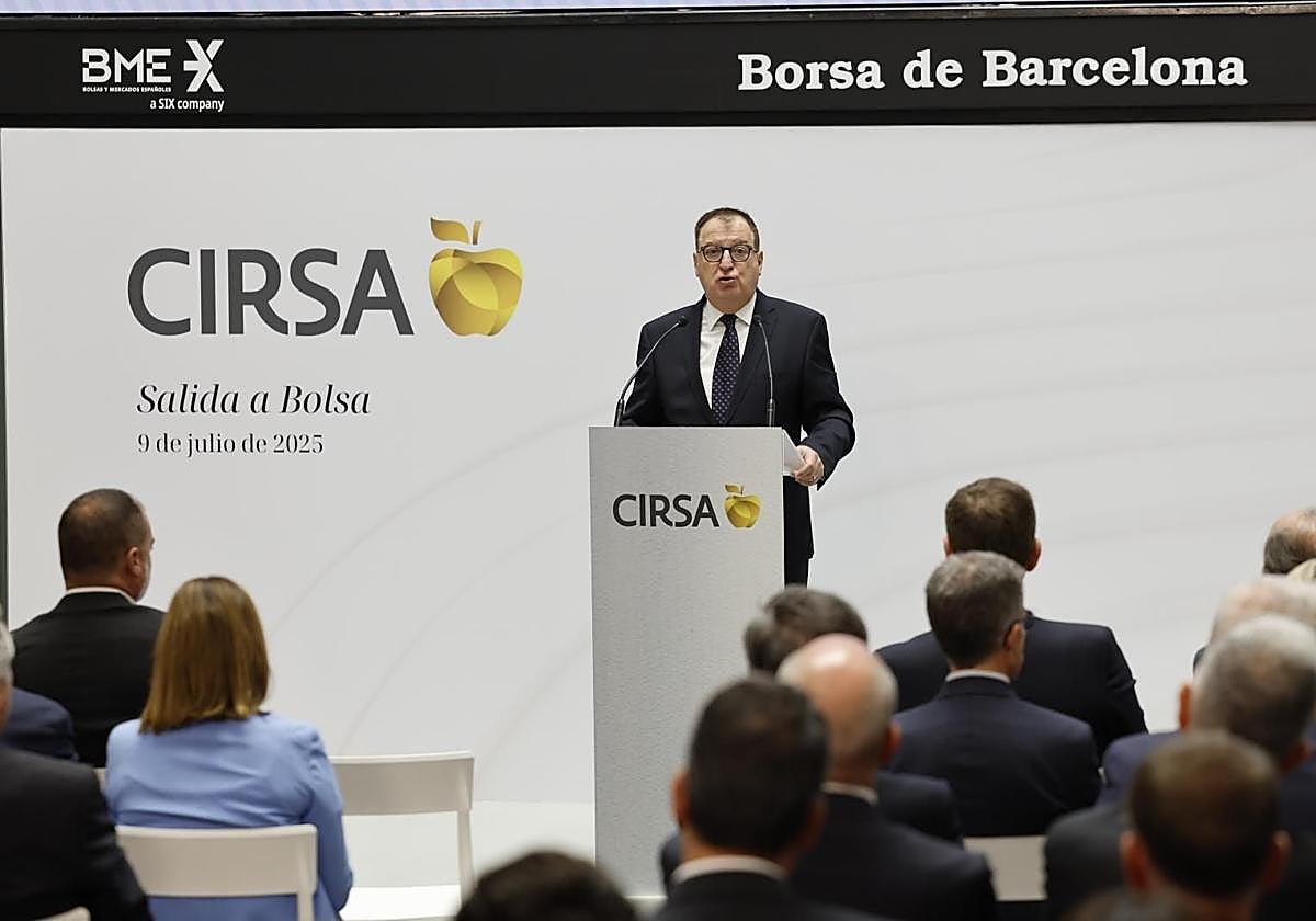 El presidente ejecutivo de Cirsa, Joaquim Agut, durante el acto de salida a Bolsa.
