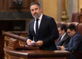 Santiago Abascal este miércoles en la tribuna del Congreso.
