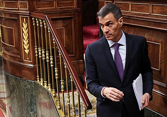 El presidente del Gobierno Pedro Sánchez en el Congreso de los Diputados.