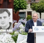 Miguel Tellado, este sábado por la mañana en el homenaje a Miguel Ángel Blanco en Ermua