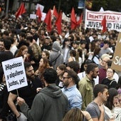 Manifestaciones contra la subida de los precios de la vivienda.