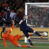 Andrés Iniesta, autor del gol ante Países Bajos que coronó a España en el Mundial de Sudáfrica.