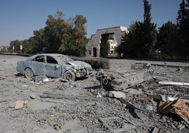 Imagen del Ministerio de Defensa de Siria tras el bombardeo israelí.