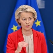 La presidenta de la Comisión Europea, Ursula von der Leyen, en una comparecencia.