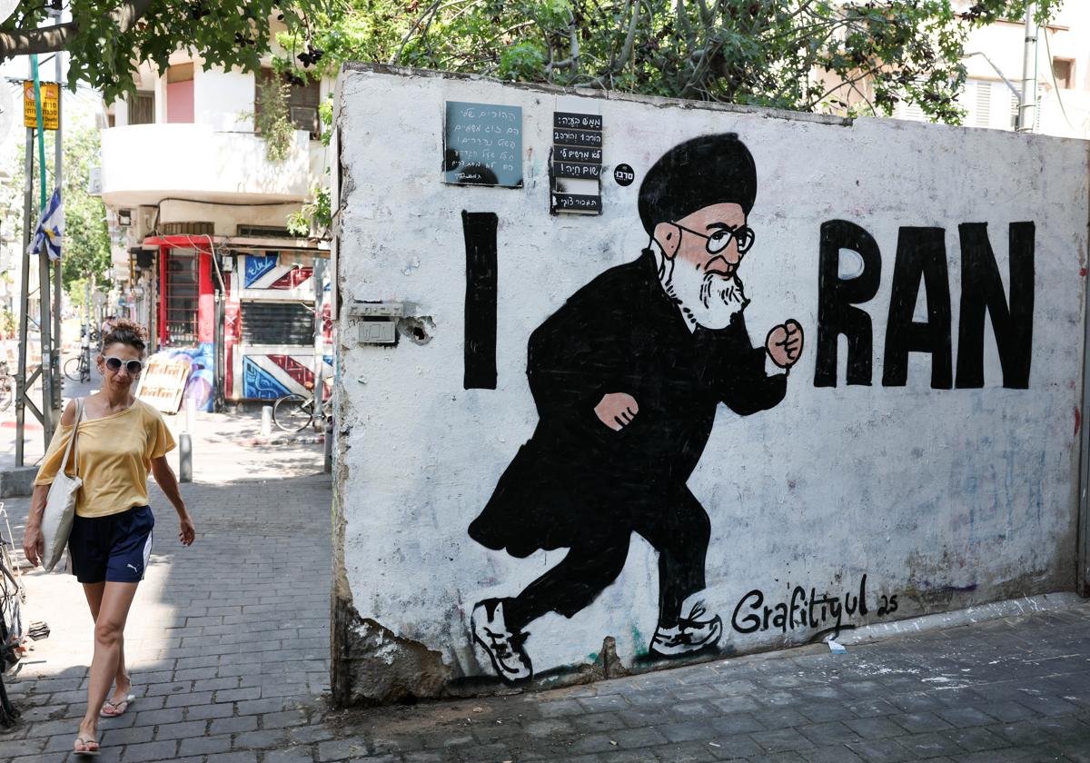 Grafiti sarcástico en Tel Aviv.