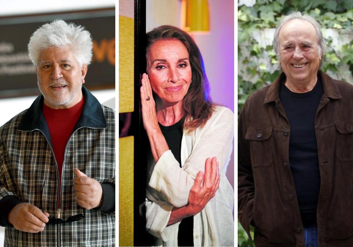 Pedro Almodóvar, Ana Belén, and Joan Manuel Serrat