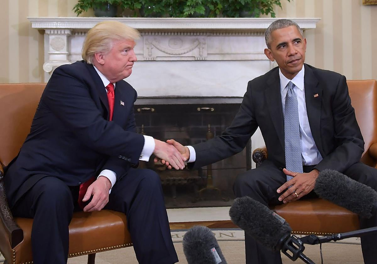 Donald Trump y Barack Obama en el Despacho Oval.