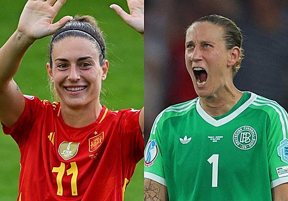Alexia Putellas y la portera alemana Ann-Katrin Berger.