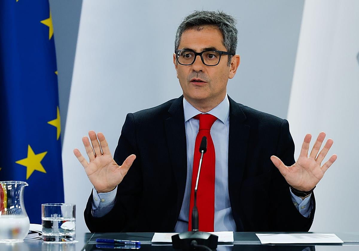 El ministro Félix Bolaños, tras el Consejo de Ministros.