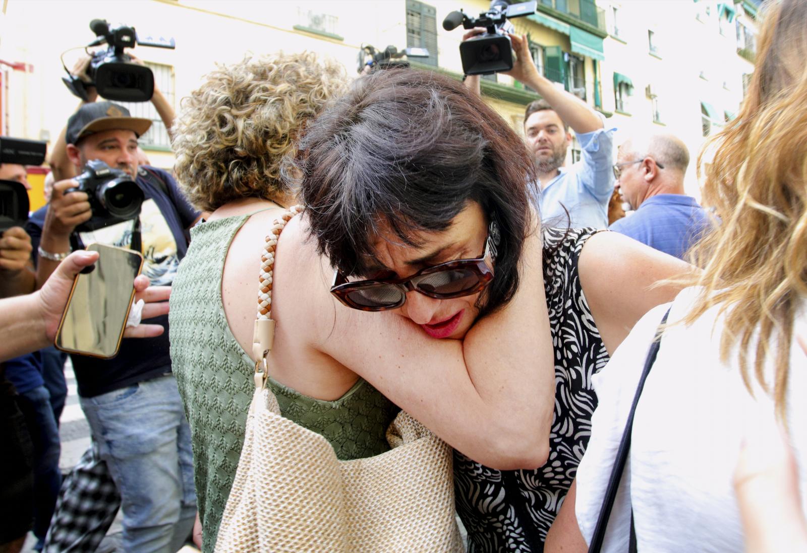 Juana Rivas a su llegada al punto de encuentro fijado por orden judicial el pasado miércoles