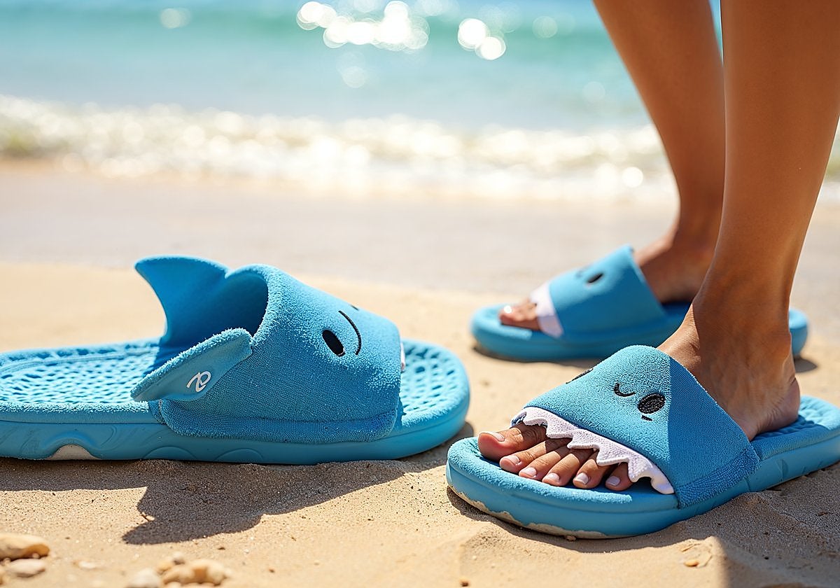 Este verano, destaca con estas divertidas y cómodas chanclas de tiburón