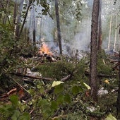 Los restos del fuselaje del avión de pasajeros Antonov AN-24 en el lugar donde colisionó a las afueras de la ciudad siberiana de Tynda.