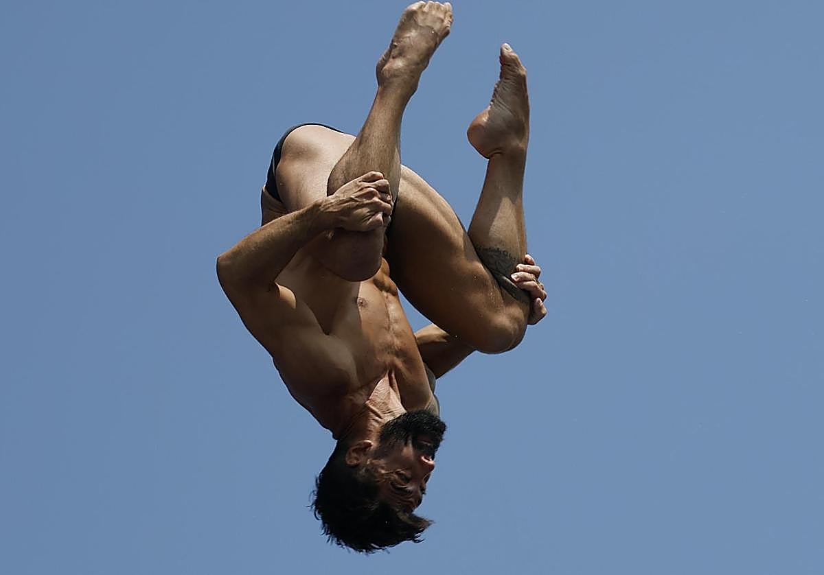 Carlos Gimeno, durante uno de los saltos de la final