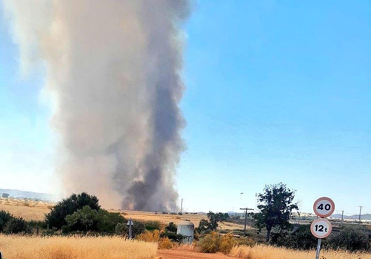 La humareda provocada por el incendio.