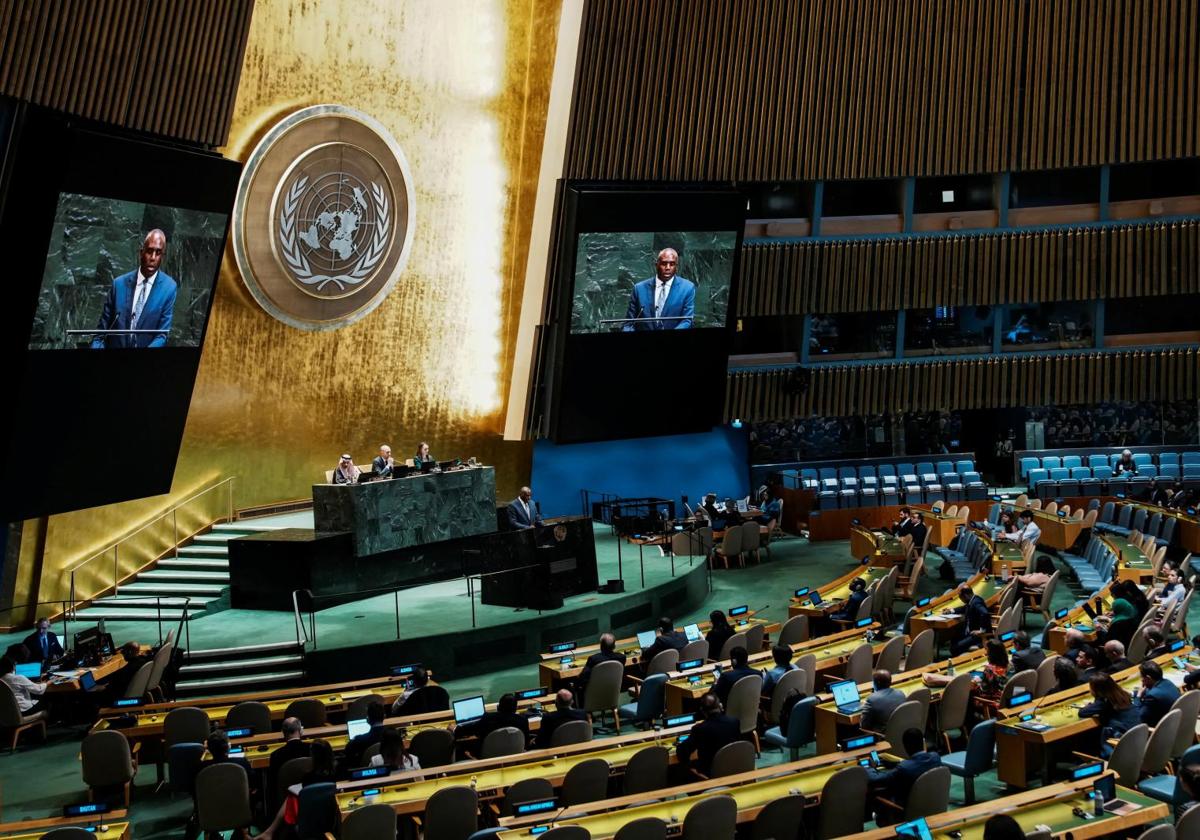 Los asistentes a la conferencia sobre Palestina en la ONU escuchan una de las intervenciones.