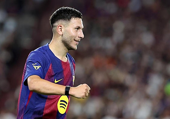 Roony Bardghji, durante el partido amistoso del Barça ante el Vissel Kobe