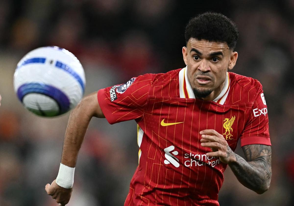 El colombiano Luis Díaz, en un partido con el Liverpool.