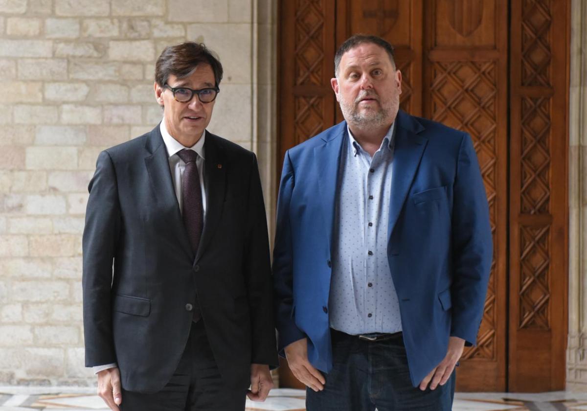 Illa y Junqueras duranet su reunión en febrero a puerta cerrada en el Palau de la Generalitat.