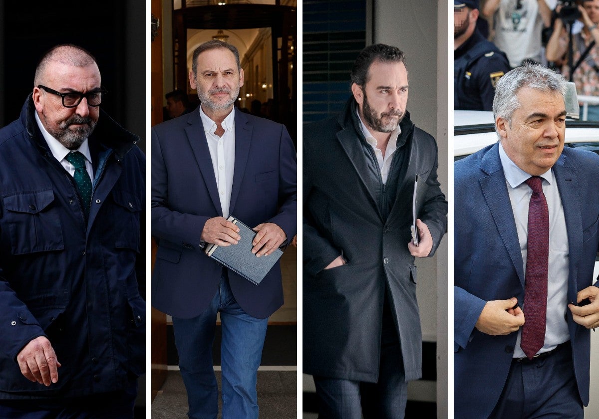 Koldo García, José Luis Ábalos, Víctor de Aldama y Santos Cerdán