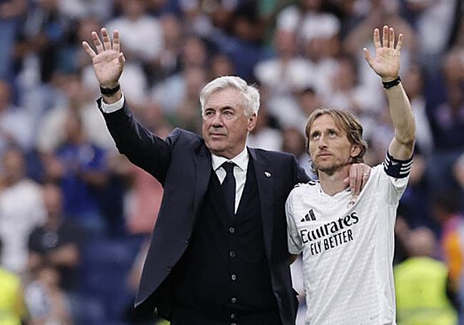Carlo Ancelotti y Luka Modric se despiden del Real Madrid