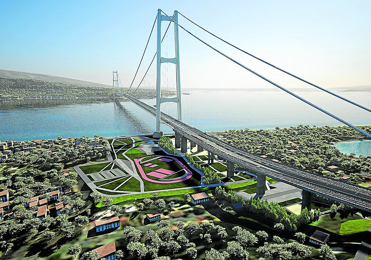 Proyección virtual de cómo será el puente sobre el estrecho de Mesina.