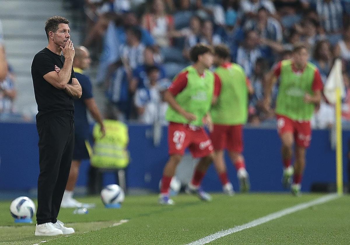 Simeone, durante un partido de pretemporada