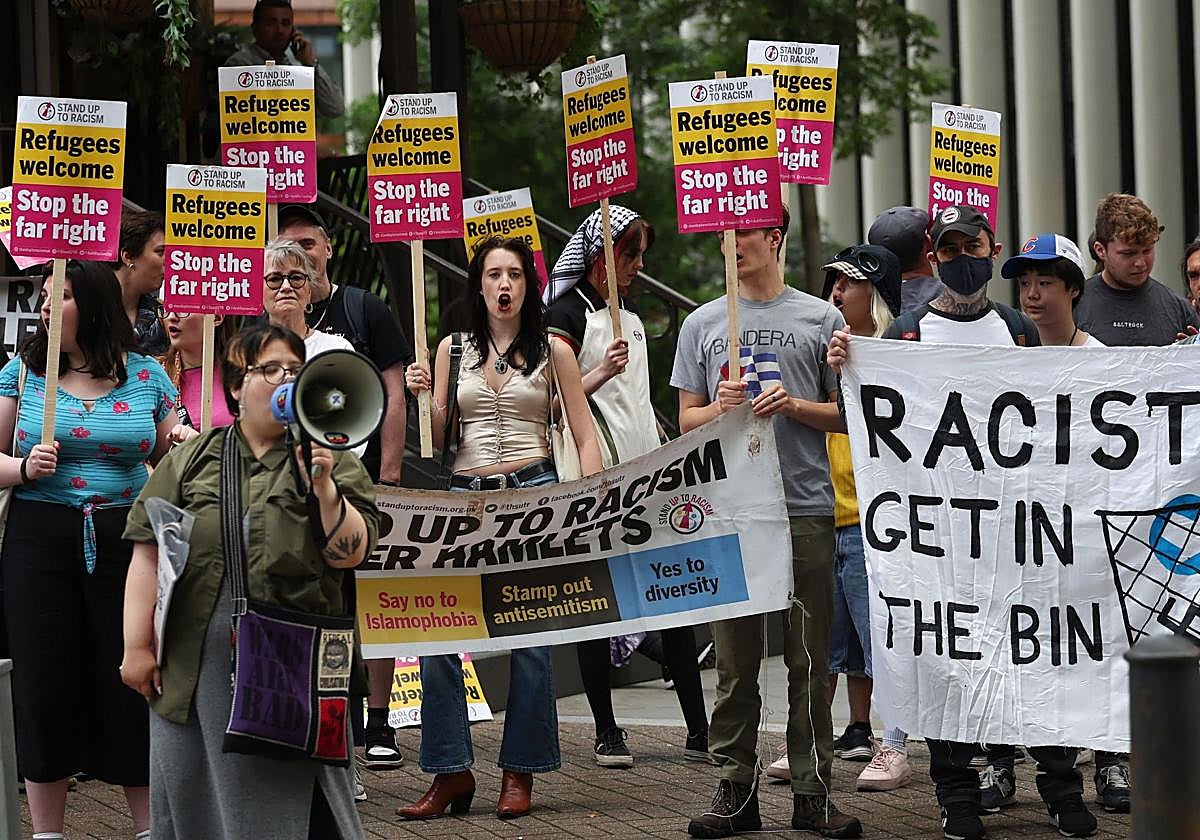Una manifestación en apoyo de los migrantes en Londres.