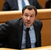 El ministro de Transportes, Óscar Puente, en el Senado.