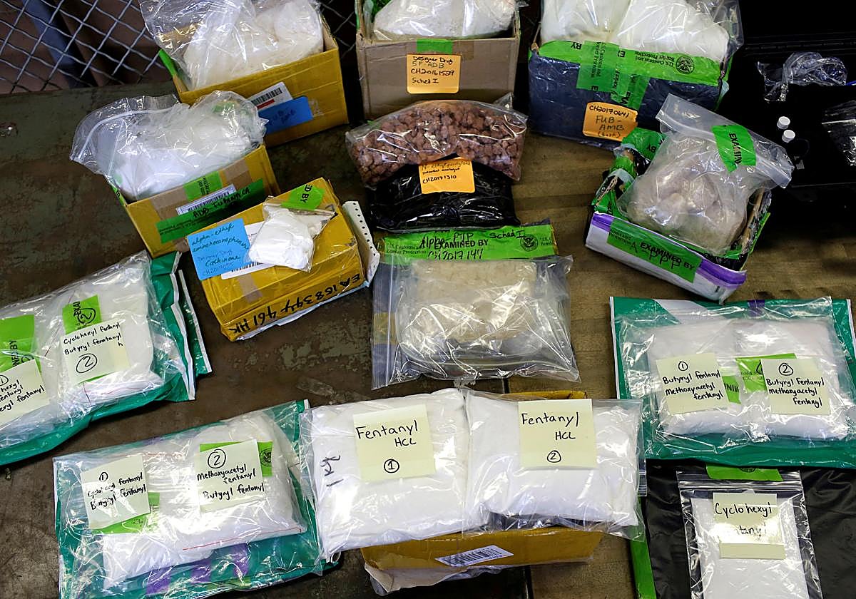 Bolsas con fentanilo incautadas en una aduana estadounidense.