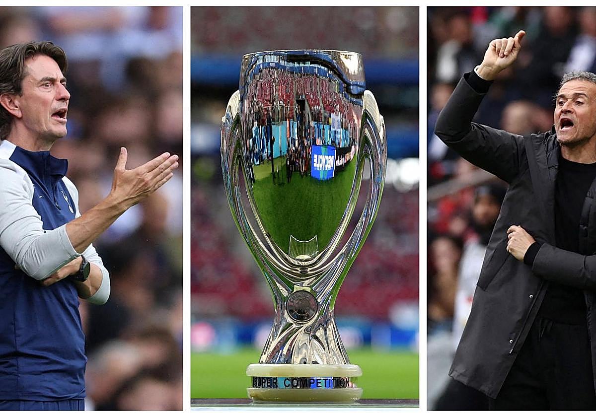 Thomas Frank y Luis Enrique, técnicos del Tottenham y el PSG, compiten por la Supercopa.