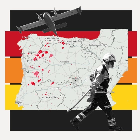 Sigue el mapa de los incendios activos: más de 350.000 hectáreas arrasadas en 2025