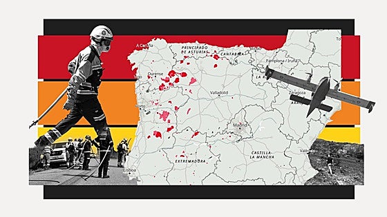 Sigue el mapa de los incendios activos: unas 400.000 hectáreas arrasadas en 2025