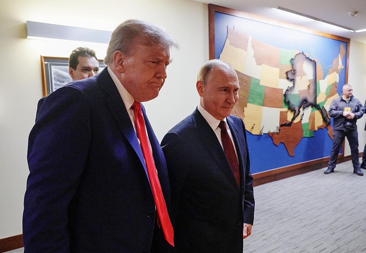 Donald Trump y Vladímir Putin, durante su encuentro en Alaska.